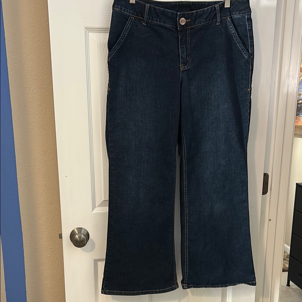 Lane Bryant Blue Flare Wide Leg Jeans